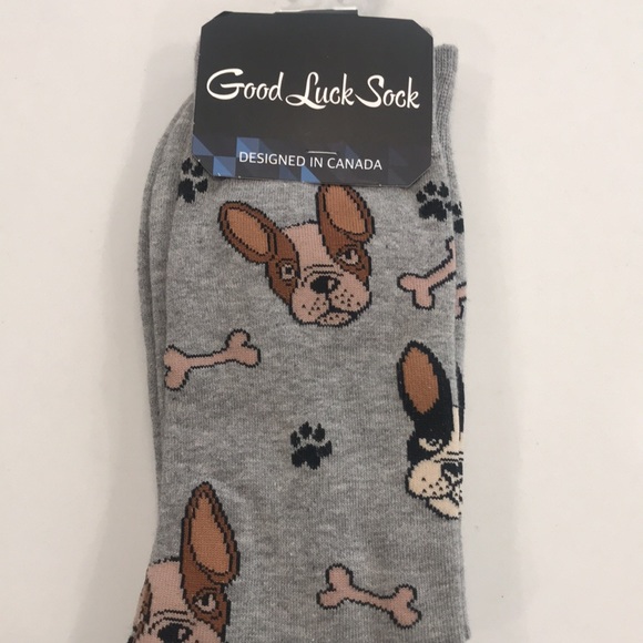 Good Luck Sock | French Bulldog Print | size 7-12 - Picture 2 of 4